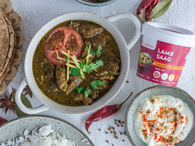 Lamb Saag with Lamb Saag Curry Masala Spice Mix