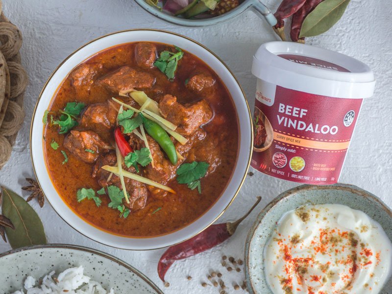 Beef Vindaloo with Beef Vindaloo Curry Masala Spice Mix