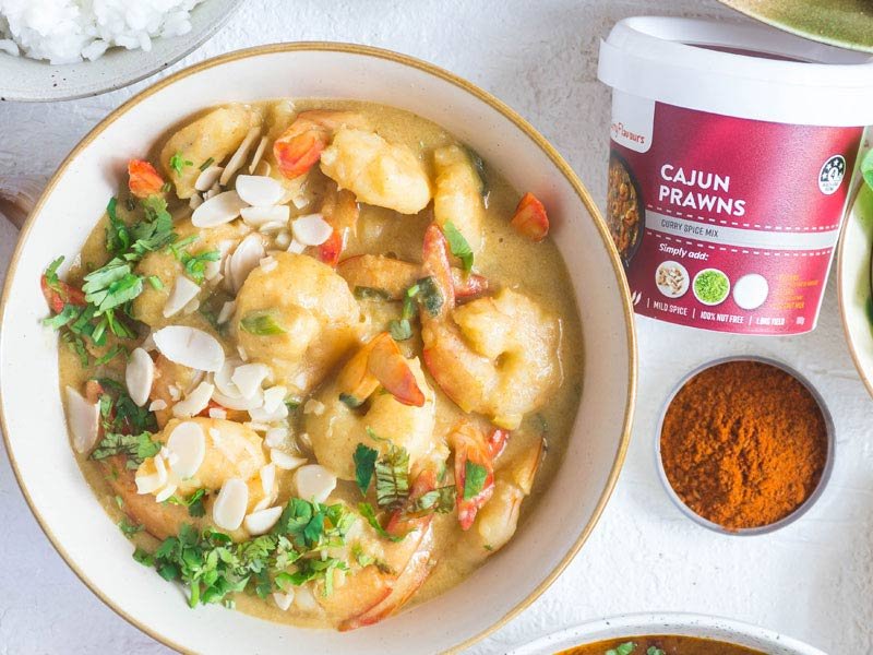 Cajun Prawns Curry with Prawns Masala Spice Mix